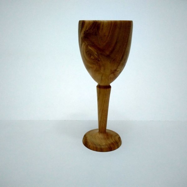 Κολωνάτο ξύλινο ποτήρι από ξύλο κερασιάς - διακοσμητικό, ξύλινο - 2
