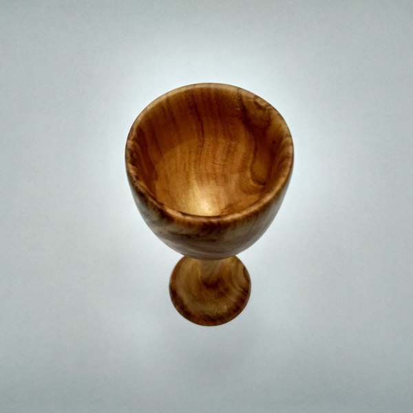 Κολωνάτο ξύλινο ποτήρι από ξύλο κερασιάς - διακοσμητικό, ξύλινο - 3