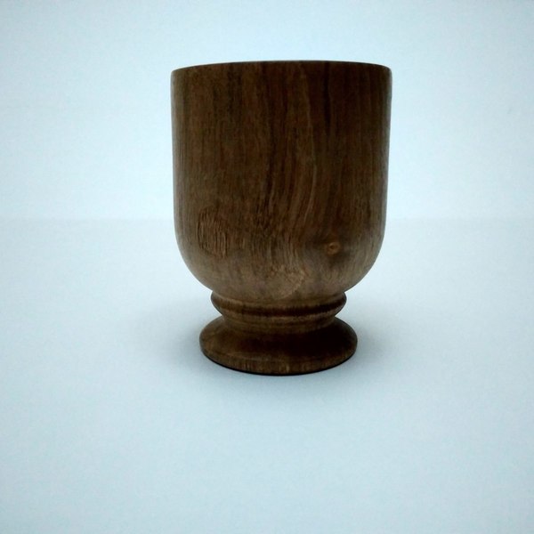 Διακοσμητικό ποτήρι από σκουρόχρωμη ελληνική καρυδιά - διακοσμητικό, ξύλινο - 2