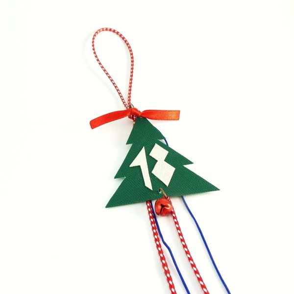 Γούρι 2018 ελατάκι με κορδόνι - κορδέλα, γούρι, δέντρα, κορδόνια, χριστουγεννιάτικο δέντρο, χριστουγεννιάτικα δώρα, δώρα για δασκάλες - 2