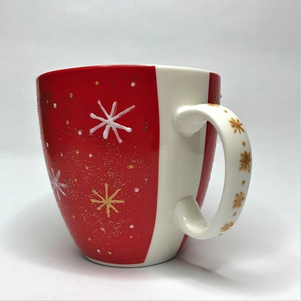 Snowflakes - διακοσμητικό, γκλίτερ, πορσελάνη, πορσελάνη, χριστουγεννιάτικο, χιονονιφάδα, χριστουγεννιάτικα δώρα, κούπες & φλυτζάνια, στολισμός τραπεζιού - 2