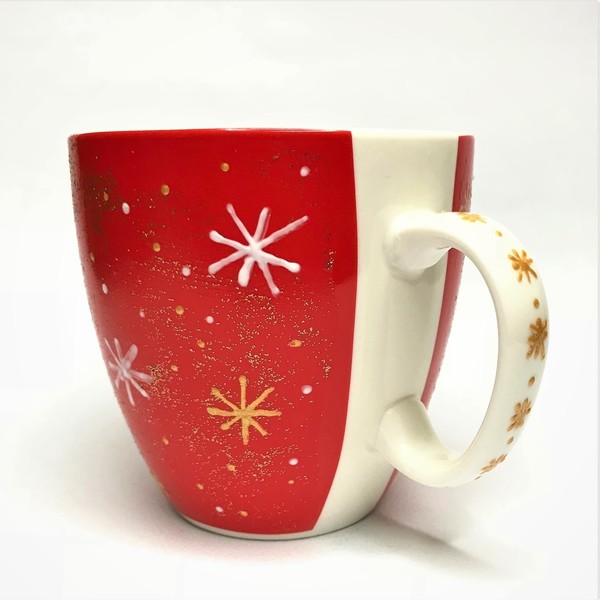 Snowflakes - διακοσμητικό, γκλίτερ, πορσελάνη, πορσελάνη, χριστουγεννιάτικο, χιονονιφάδα, χριστουγεννιάτικα δώρα, κούπες & φλυτζάνια, στολισμός τραπεζιού - 4