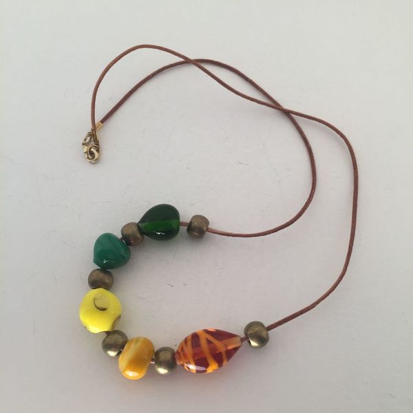 Morocco Call Necklace - γυαλί, μοναδικό, χειροποίητα, boho, μεταλλικά στοιχεία - 2