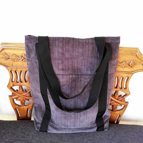 Κοτλε shopping bag με ιμάντες - fashion, γυναικεία, ώμου, χειροποίητα, αξεσουάρ, tote - 2