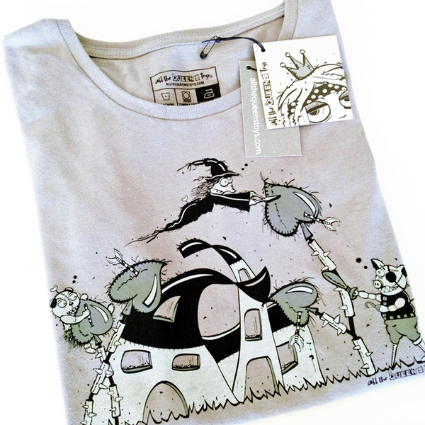 Γκρι t-shirt λαιμόκοψη - μεταξοτυπία - illustration - βαμβάκι, βαμβάκι, καρδιά, t-shirt, δώρο, cute, casual