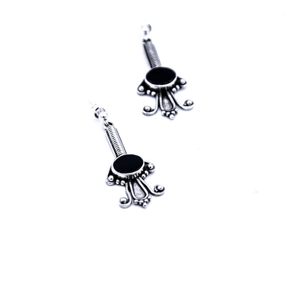 ''Black Onyx'' earrings - ασήμι, κλασσικό, ασήμι 925, όνυχας, σκουλαρίκια, χειροποίητα, διαχρονικό