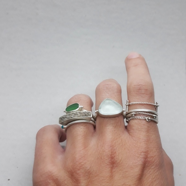 ○ Anafi | δαχτυλίδι από ασήμι 925 και άμμο | ελληνικά νησιά - statement, ασήμι, μοναδικό, μοντέρνο, καλοκαίρι, ασήμι 925, ασήμι 925, δαχτυλίδι, χειροποίητα, rock - 2