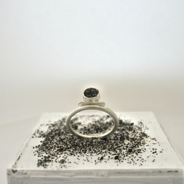 ○ yfalos | δαχτυλίδι ύφαλος| ασήμι 925 και άμμος - ασήμι, ασήμι 925