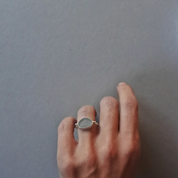 ○ sea glass II |δαχτυλίδι με γυαλί θαλάσσης, ασήμι 925 | ελληνικά νησιά - ασήμι, μοναδικό, καλοκαίρι, ασήμι 925, ασήμι 925, δαχτυλίδι - 3