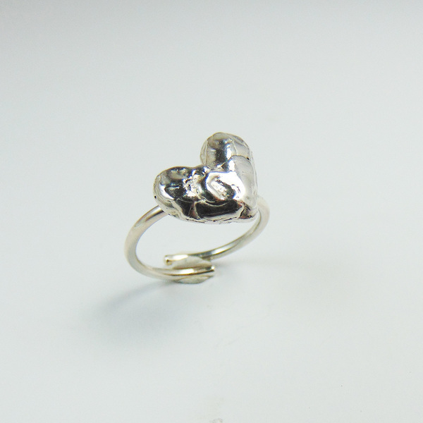 Ασημένιο δαχτυλίδι καρδούλα - ασήμι, βραδυνά, ιδιαίτερο, μοναδικό, μοντέρνο, ασήμι 925, καρδιά, δαχτυλίδι, χειροποίητα, romantic, minimal, βεράκια, αυξομειούμενα - 2