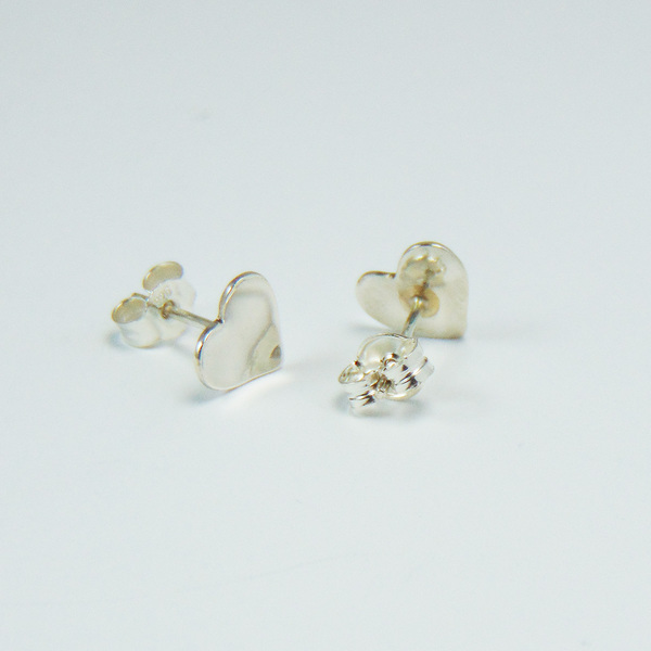 Ασημένια σκουλαρίκια καρδούλες - ασήμι, handmade, μοντέρνο, ασήμι 925, καρδιά, σκουλαρίκια, χειροποίητα, romantic, minimal, ασημένια, καρφωτά - 2