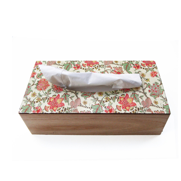 Ξύλινο διακοσμητικό κουτάκι χαρτοπετσέτας - ξύλο, λουλούδια, κουτί, ακρυλικό, ξύλινο, πρωτότυπα δώρα - 3