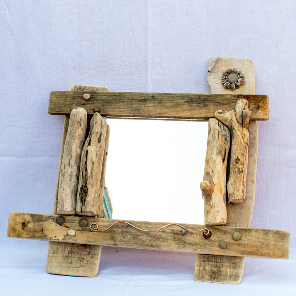 Καθρέφτης από θαλασσόξυλα - handmade, διακοσμητικό, ξύλο, ξύλο, επιτοίχιο, δώρο, κοχύλι, τοίχου, χειροποίητα, 3d, ξύλινο, ξύλινο, κρεμαστά