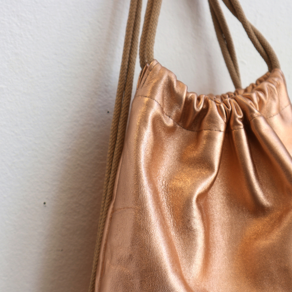 Δερμάτινο σακίδιο / Leather backbag pink gold - δέρμα, δέρμα, με φούντες, με φούντες, πλάτης, σακίδια πλάτης - 2