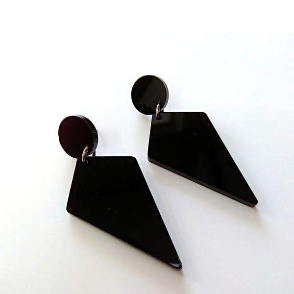 Plexi glass earrings - γεωμετρικά σχέδια, minimal, καρφωτά, plexi glass, plexi glass, φθηνά
