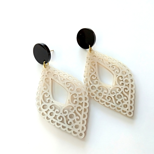 Plexi glass earrings - chic, ιδιαίτερο, minimal, καρφωτά, plexi glass, plexi glass