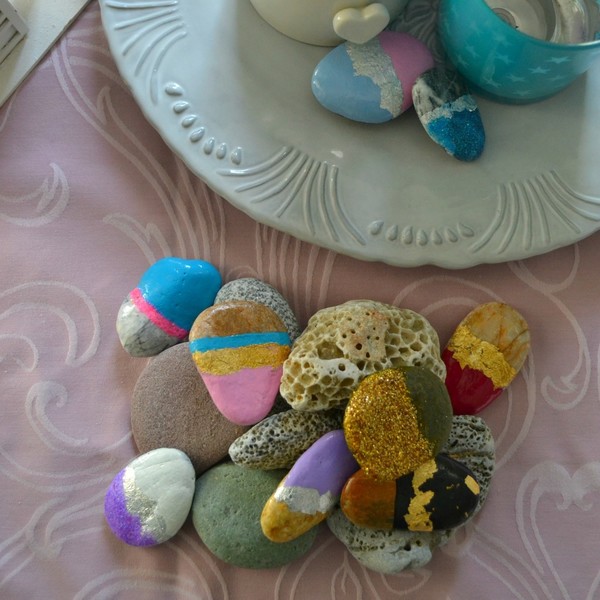 Μαγνήτες από πέτρες (σετ των 6 τμχ) - πέτρα, κουζίνα, ακρυλικό, πέτρες, πέτρες, διακοσμητικές πέτρες - 5