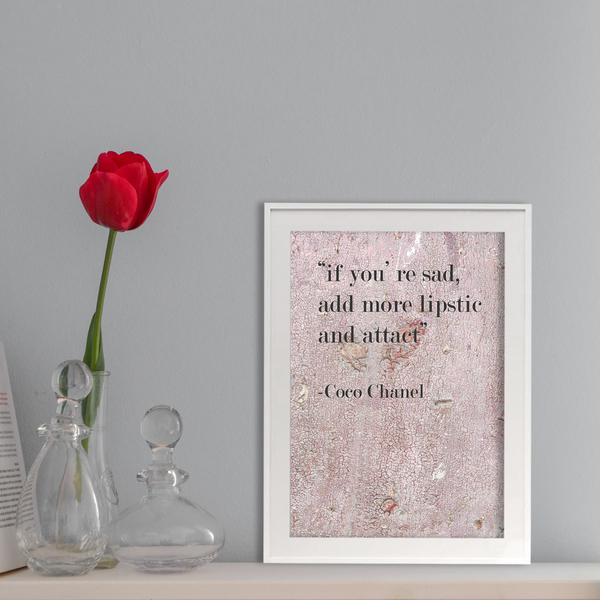 Dusty Pink Αφισα Coco Chanel / typography print Coco Chanel - εκτύπωση, διακοσμητικό, γυναικεία, χαρτί, επιτοίχιο, δώρο, τοίχου, αφίσες, πρωτότυπο, gift, gift idea, δώρα γενεθλίων, δώρα για γυναίκες - 4