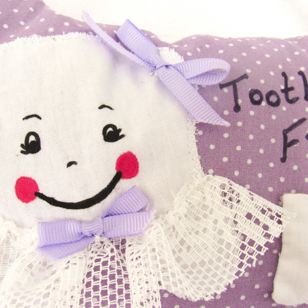 Μαξιλαράκι διακοσμητικό "tooth fairy" - ύφασμα, κορίτσι, κρεμαστά, μαξιλάρια - 2