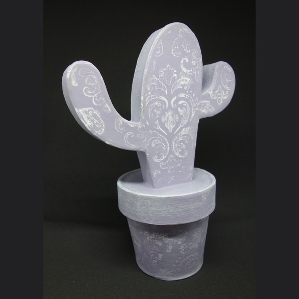 Cactus atique - διακοσμητικό, ζωγραφισμένα στο χέρι, δώρο, decor, χειροποίητα, romantic, gift, κάκτος, διακοσμητικά, δώρα για γυναίκες - 2