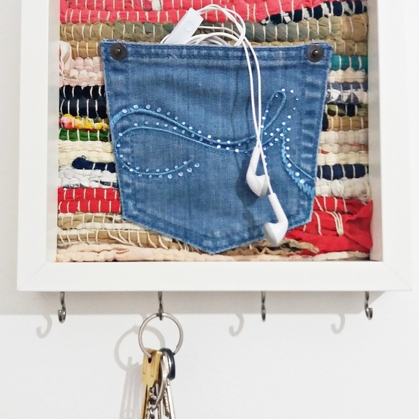 ΝΕW!!Κάδρο key holder "Rag rug" - διακοσμητικό, ιδιαίτερο, μοντέρνο, επιτοίχιο, κουζίνα, κλειδί, τοίχου, κουρελού, κουρελού, χειροποίητα, δωράκι, unique, ethnic, πρωτότυπα δώρα, ιδεά για δώρο, κλειδοθήκες