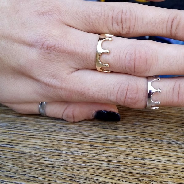 Δαχτυλίδι Κόρωνα Ασήμι 925 - statement, ασήμι, επιχρυσωμένα, ασήμι 925, ασήμι 925, κορώνα, δαχτυλίδι, πριγκίπισσα, minimal, βεράκια - 4