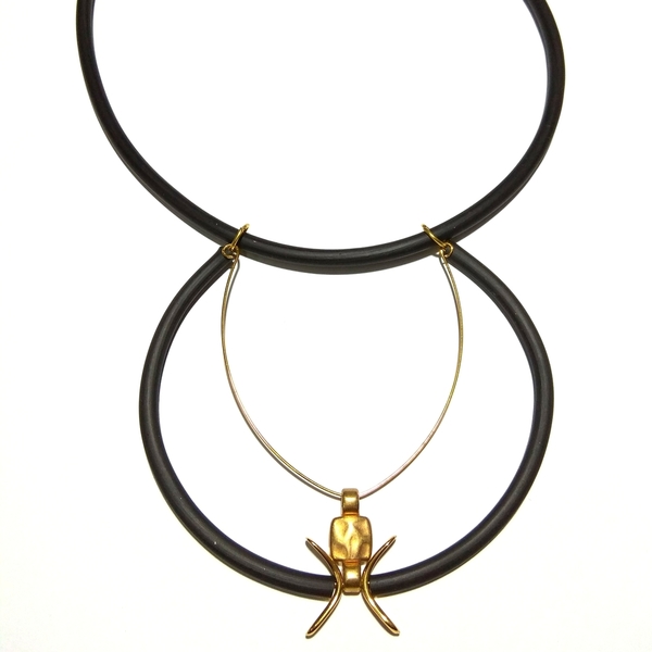Black necklace - σύρμα, σύρμα, κοντό, minimal, rock, μεταλλικά στοιχεία, μεταλλικά στοιχεία