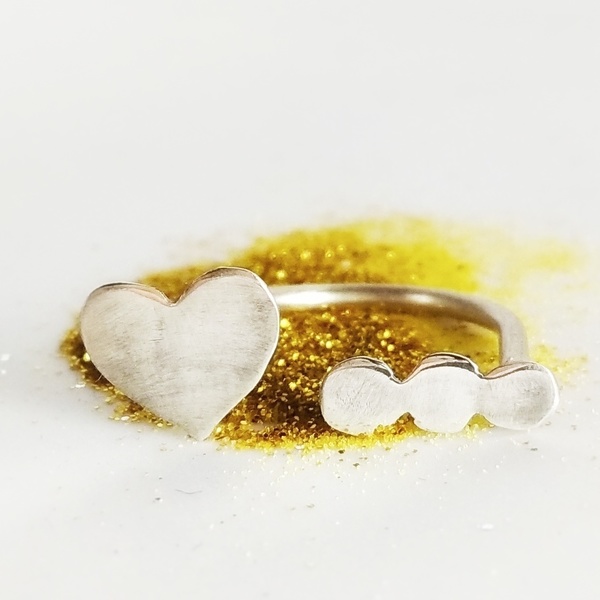 Δαχτυλίδι καρδιά / Ασήμι 925 - ασήμι, ασήμι 925, καρδιά, δαχτυλίδι, χειροποίητα, romantic, minimal, must αξεσουάρ, βεράκια, contemporary, έλληνες σχεδιαστές, δώρα αγίου βαλεντίνου, αυξομειούμενα - 2