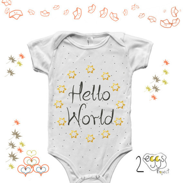 ❥Hello world!!!| ❥Φορμάκι μωρού/ παιδικό μπλουζάκι - δώρο, πρωτότυπα, μαμά, minimal, βρεφικά, βρεφικά φορμάκια, δώρο για νεογέννητο, δώρα για μωρά, μαιευτήριο, βρεφικά ρούχα - 2
