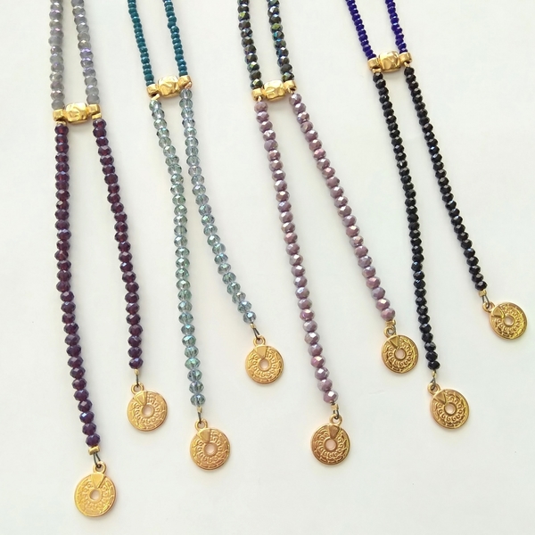 Minimal necklace - κρύσταλλα, κολιέ, minimal, φλουριά, ευκολοφόρετο, μεταλλικά στοιχεία, μεταλλικά στοιχεία - 2