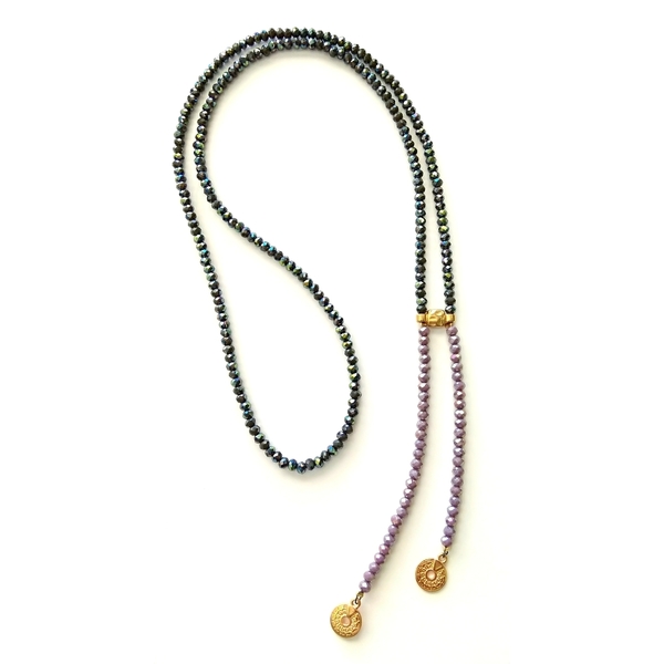 Minimal necklace - κρύσταλλα, κολιέ, minimal, φλουριά, ευκολοφόρετο, μεταλλικά στοιχεία, μεταλλικά στοιχεία