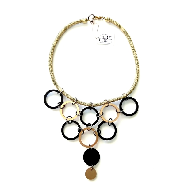 Plexi glass necklace - χρυσό, κορδόνια, κορδόνια, γεωμετρικά σχέδια, εντυπωσιακό, minimal, plexi glass - 2
