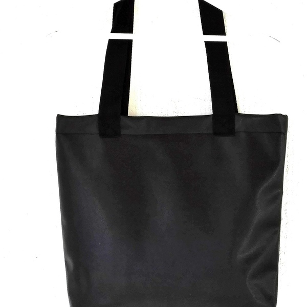 Τσάντα με ανάγλυφη τσέπη - fashion, ώμου, μεγάλες, minimal, δερματίνη, boho, φθηνές - 2