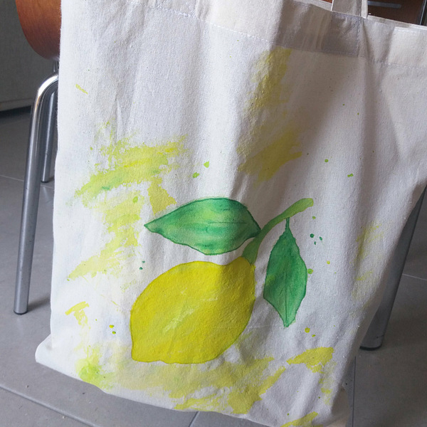 Πάνινη τσάντα - ύφασμα, ζωγραφισμένα στο χέρι, ώμου, δώρο, τσάντα, πρωτότυπο, χειροποίητα, πλενόμενο - 4