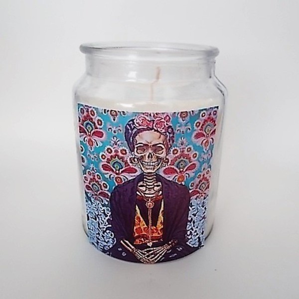 Frida Muerte Candle Decor - γυαλί, gift idea, δώρα για άντρες, frida kahlo, δώρα για γυναίκες
