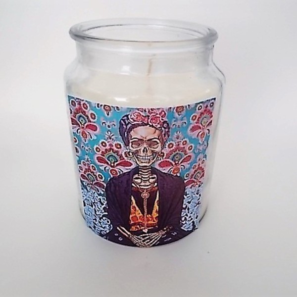 Frida Muerte Candle Decor - γυαλί, gift idea, δώρα για άντρες, frida kahlo, δώρα για γυναίκες - 2