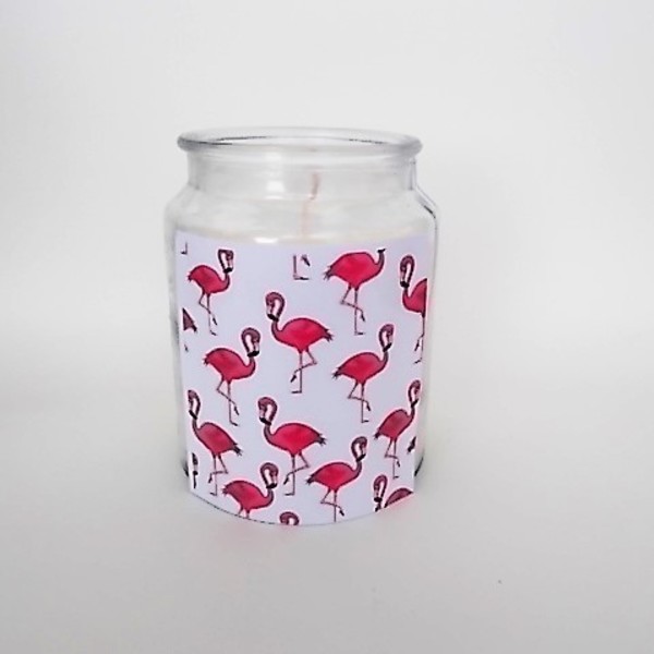 Pink Flamingo Candle Decor - γυαλί, decor, flamingos, gift idea, δώρα για άντρες, δώρα για γυναίκες