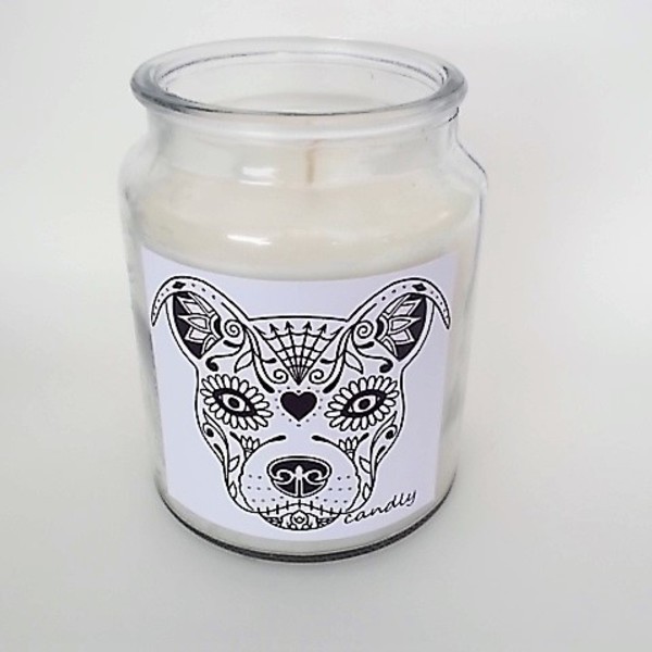 Sugar Skull Dog Candle Decor - γυαλί, gift idea, δώρα για άντρες, δώρα για γυναίκες - 2