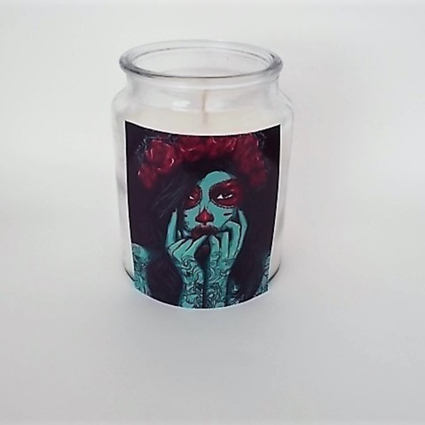 Santa Muerte Candle Decor - γυαλί, gift idea, δώρα για άντρες, δώρα για γυναίκες - 2