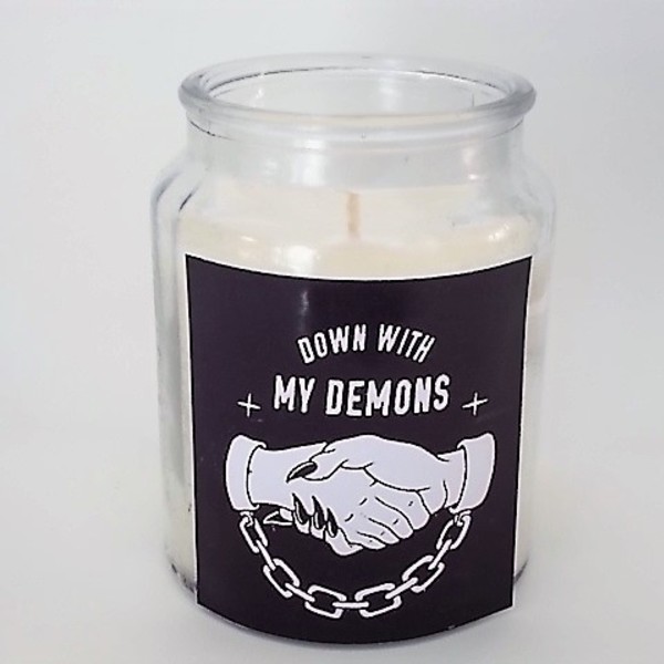 Down With My Demons Candle Decor - γυαλί, gift idea, δώρα για άντρες, δώρα για γυναίκες