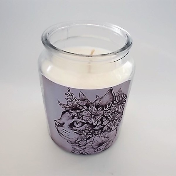 Cat Art Candle Decor - γυαλί, γάτα, gift idea, δώρα για γυναίκες - 2