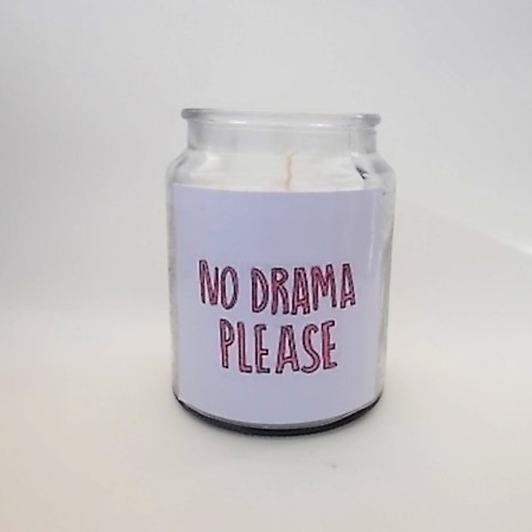 No Drama Candle Decor - γυαλί, decor, κερί, gift idea, δώρα για γυναίκες