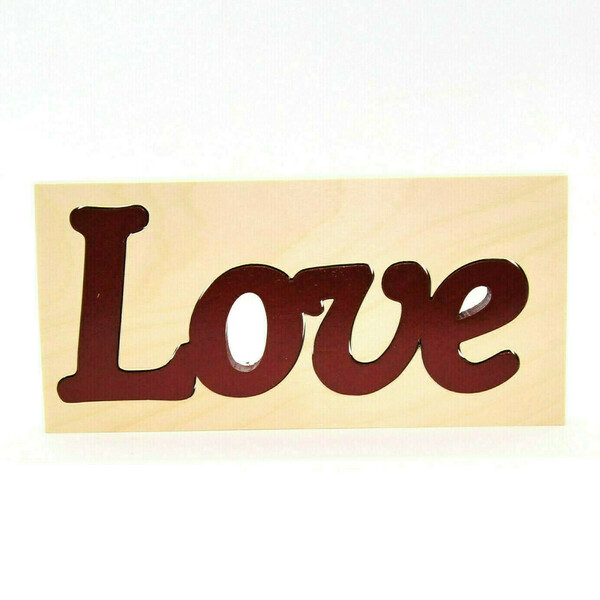 Ξύλινη επιγραφή love - αγάπη, χειροποίητα, ξύλινο, ξύλινο, διακοσμητικά, δώρα αγίου βαλεντίνου, ξύλινα διακοσμητικά - 4