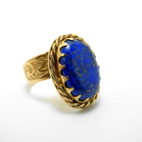 " Ancient Lapis " - Χειροποίητο επίχρυσο δαχτυλίδι με Lapis Lazuli! - ημιπολύτιμες πέτρες, ημιπολύτιμες πέτρες, chic, handmade, βραδυνά, fashion, vintage, design, μόδα, ιδιαίτερο, μοναδικό, μοντέρνο, γυναικεία, επιχρυσωμένα, επιχρυσωμένα, sexy, donkey, gothic style, χειροποίητα, romantic, minimal, must αξεσουάρ, κλασσικά, personalised, unisex, unique, boho, ethnic, rock, έλληνες σχεδιαστές, fashion jewelry, πρωτότυπα δώρα, αυξομειούμενα, δώρα για γυναίκες
