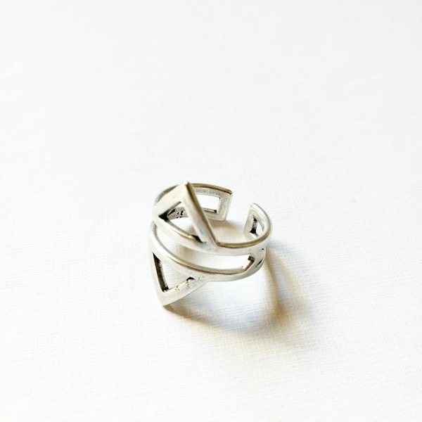 Δαχτυλίδι boho - ορείχαλκος, επάργυρα, δαχτυλίδι, γεωμετρικά σχέδια, βεράκια, boho, αυξομειούμενα - 3