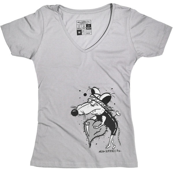 Γκρι εικονογραφημένο t-shirt - μεταξοτυπία - βαμβάκι, γυναικεία, καρδιά, σε αγαπώ, δώρα αγίου βαλεντίνου, δώρα για γυναίκες - 3