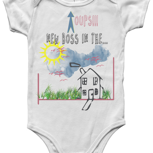 ❥New boss in the house!| ❥Φορμάκι μωρού/ παιδικό μπλουζάκι - ζωγραφισμένα στο χέρι, χειροποίητα, μαμά, βρεφικά, βρεφικά φορμάκια, δώρο για νεογέννητο, δώρα για μωρά, μαιευτήριο, βρεφικά ρούχα - 3