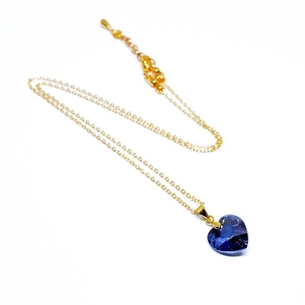 Κολιέ Valentine Crystal Metallic K6525 - κρύσταλλα, καρδιά, βαλεντίνος, δώρα αγίου βαλεντίνου, αγ. βαλεντίνου - 2