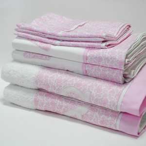 Πετσέτα με ροζ λαχούρια - κορίτσι, πετσέτα, δώρα για βάπτιση, personalised, δώρο για νεογέννητο, πετσέτες - 4