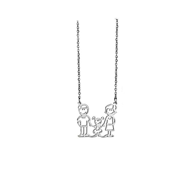 family necklace 1 kid| ατσαλινο κολιε οικογενεια αγορι/κοριτσι minimal - αλυσίδες, αλυσίδες, chic, fashion, ιδιαίτερο, κορίτσι, δώρο, μέταλλο, παιδί, μαμά, καθημερινό, minimal, must, διακριτικό, λεπτό, υποαλλεργικό, ατσάλι, ευκολοφόρετο, διαχρονικό, κρεμαστά, amano, οικογένεια - 2